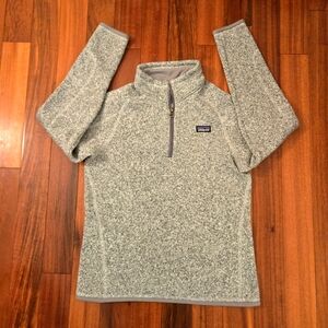 Patagonia Gray Quarter-Zip Pullover Girls 14 (XL) Outdoor Fleece Jacket Sweater